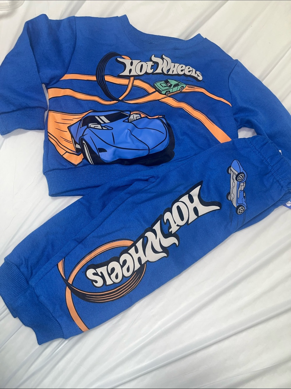 Hot Wheels Blue Graphic Jogger Sweatpants for Kids